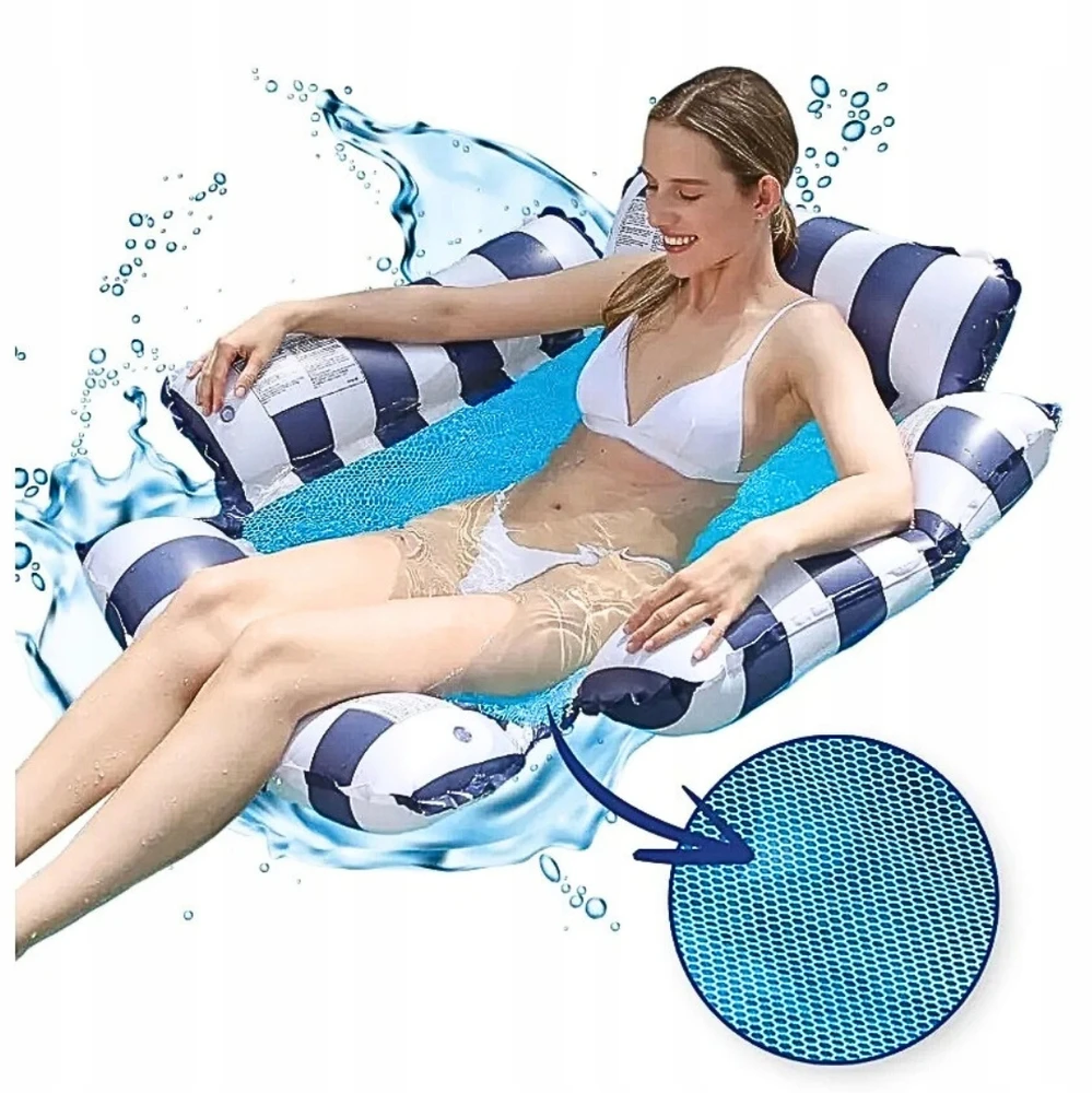 DK PLAUKIMO KĖDĖ HAMMOCK WATER KĖDĖ SU TINKLU Tamsiai mėlyna