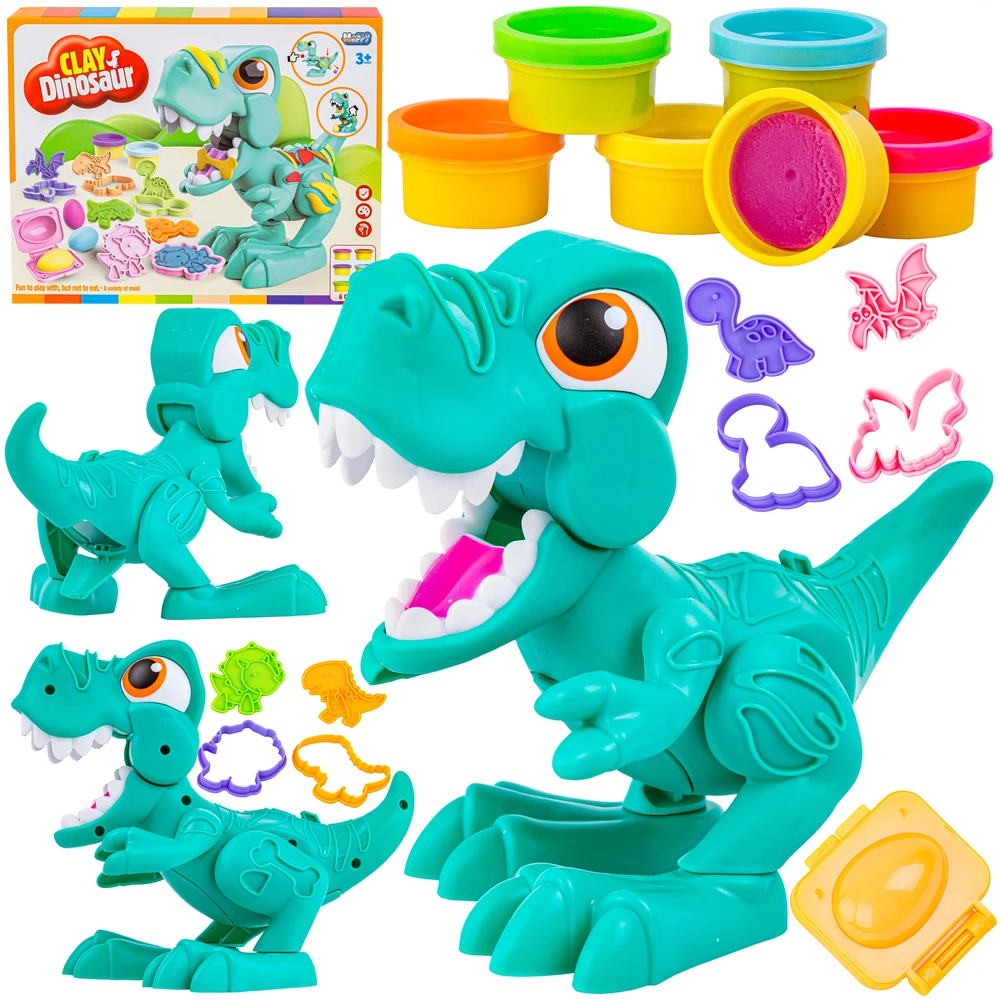 DK Playdough rinkinys Creative Spalvingos plastikinės formelės DINOZAURAS DINO