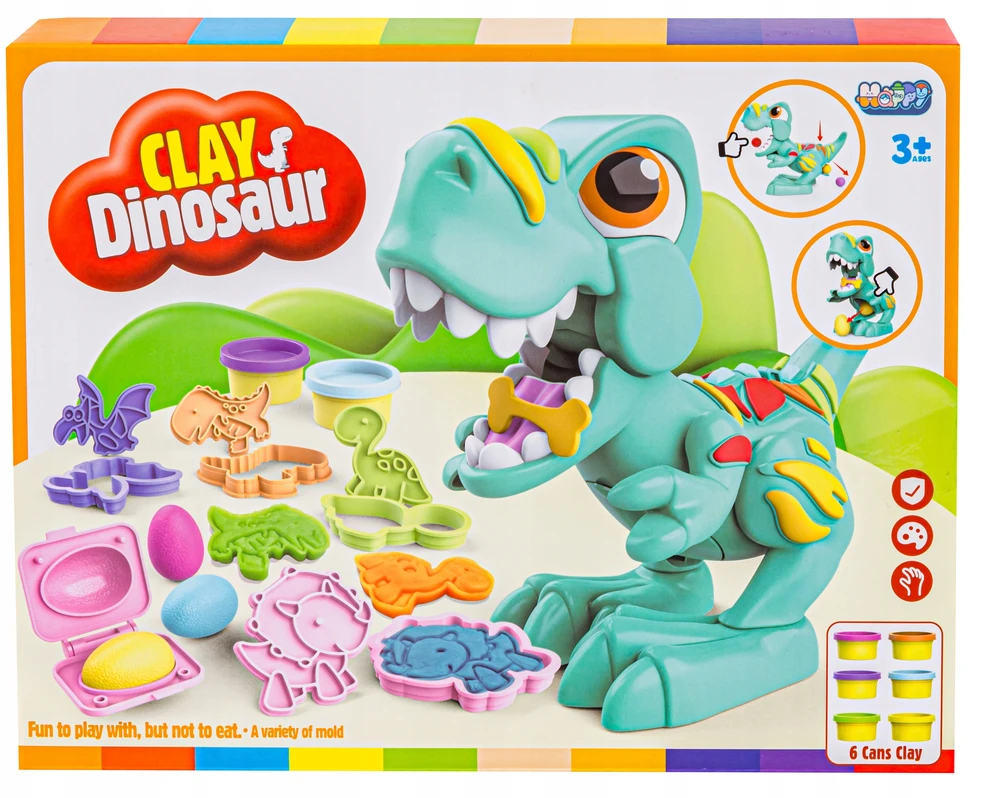 DK Playdough rinkinys Creative Spalvingos plastikinės formelės DINOZAURAS DINO