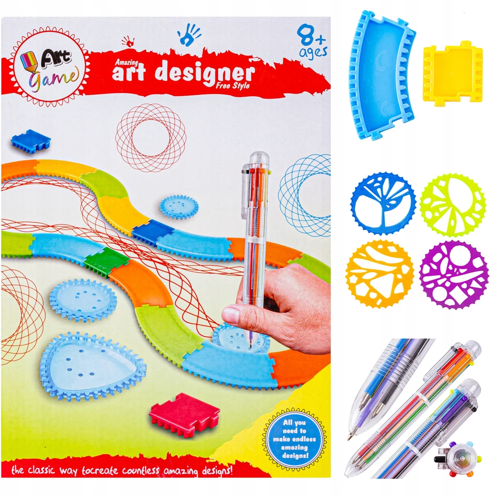 DK Spirografas piešimo rinkinys su formomis, kaladėlėmis ir rašikliu