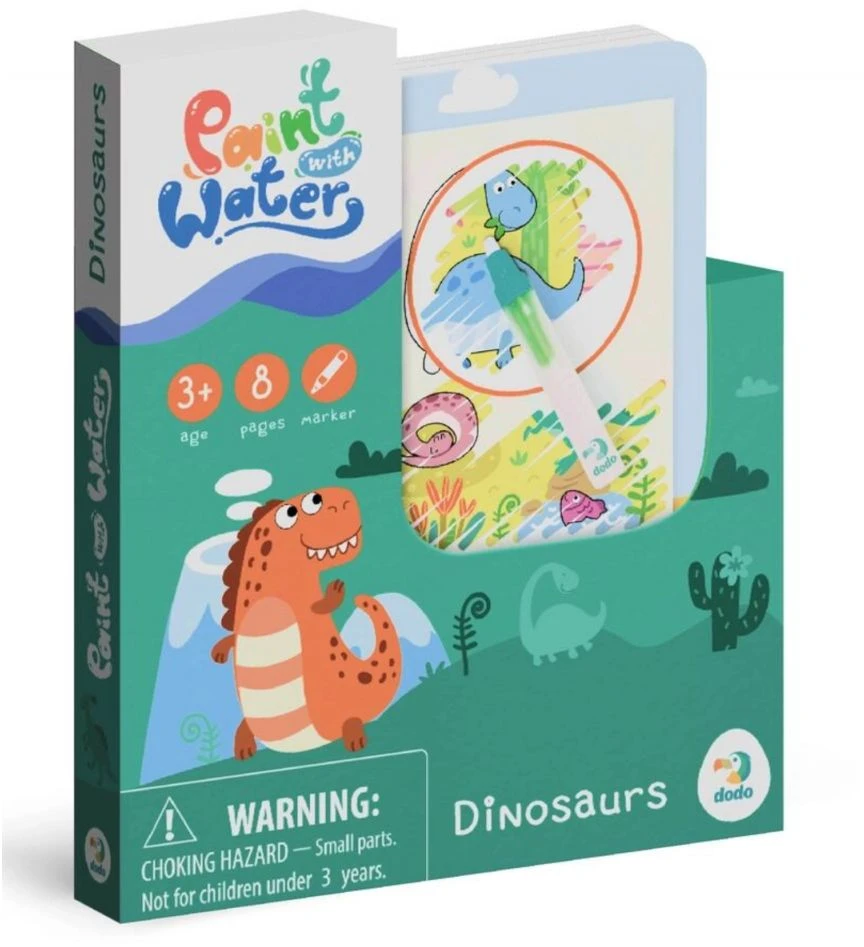 Dodo Mokomasis rinkinys piešimui su vandeniu Dinozaurai vaikams