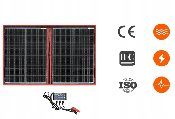 DOKIO fotovoltinis skydelis 110 W sulankstomas nešiojamas 18 V kemperiui, įkraunamas 12 V baterijos