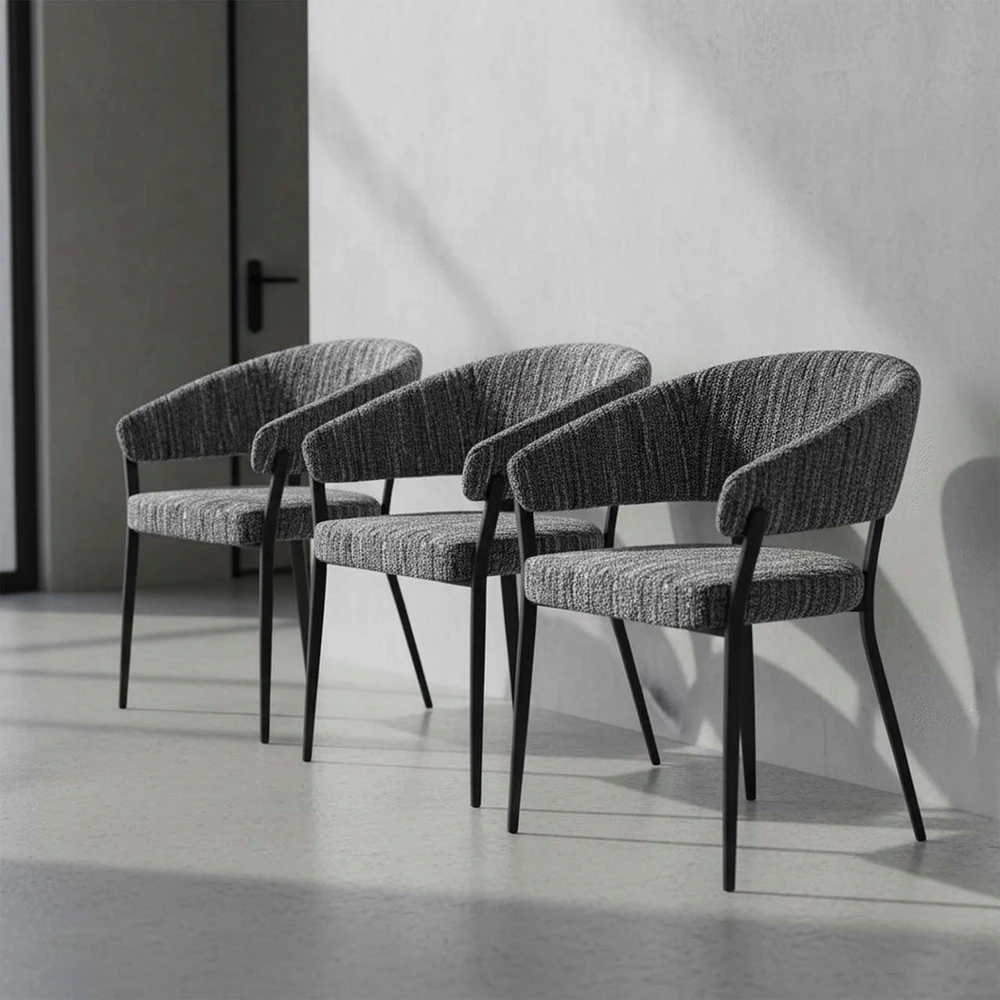 Domaison 2x LUNA S minkštų kėdžių rinkinys pilka Boucle – 340566