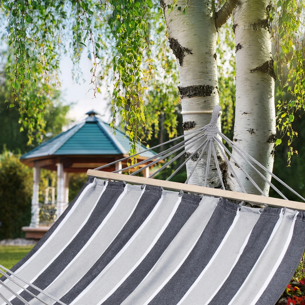 DOMAREX DIDELIS DVIMENYS SODO HAMAKAS STRONG XXL 290x150 CM GALVAS 120 CM + VIRVĖS
