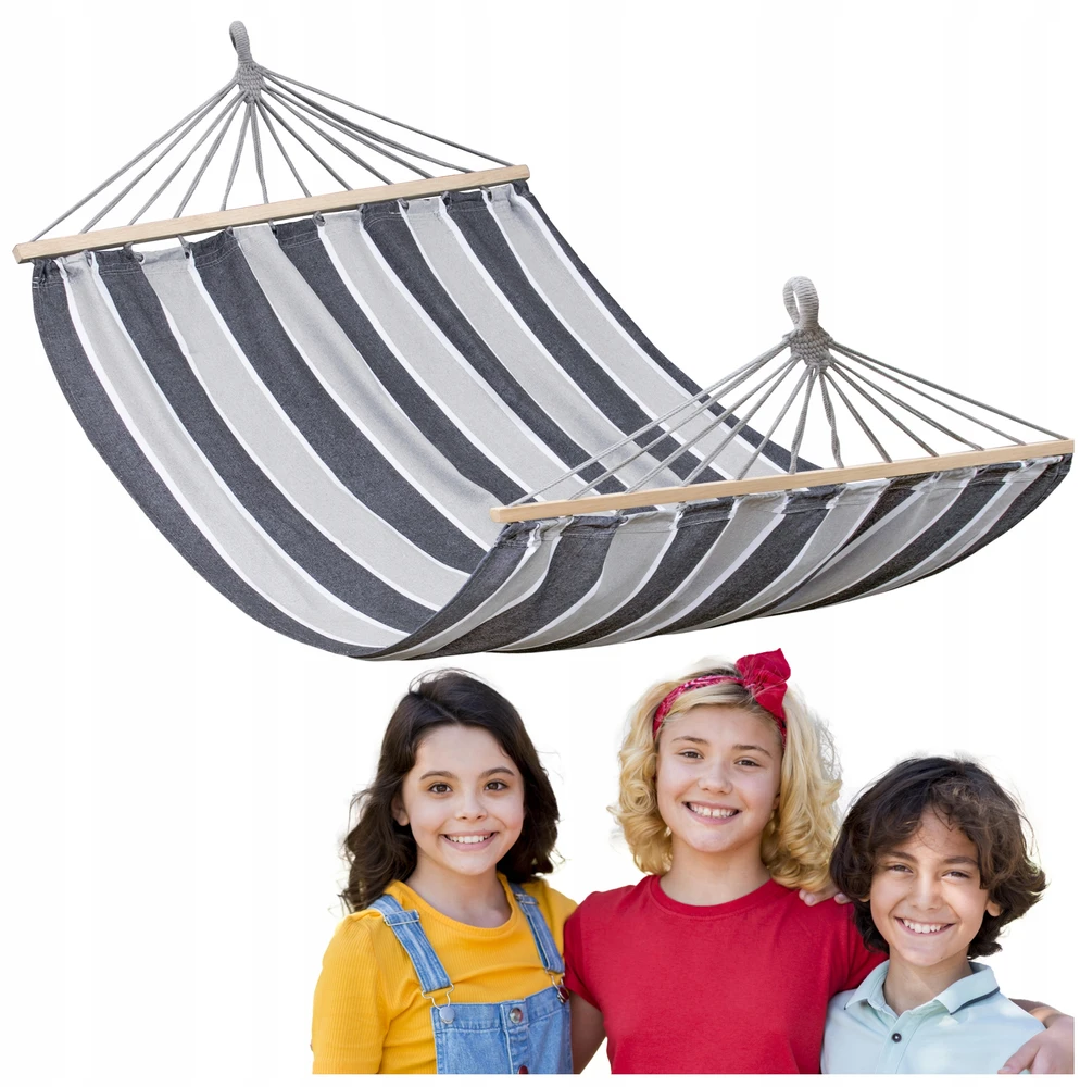 DOMAREX DIDELIS DVIMENYS SODO HAMAKAS STRONG XXL 290x150 CM GALVAS 120 CM + VIRVĖS