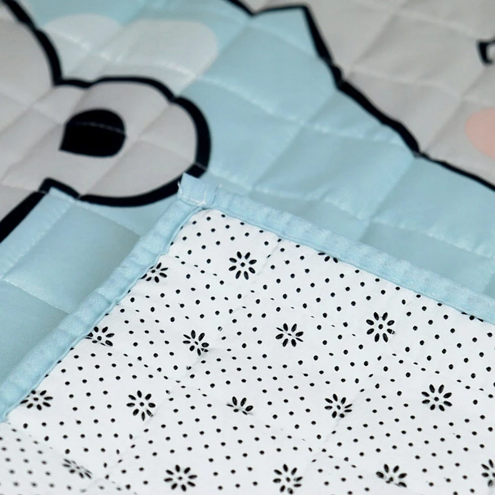 Domarex Kiliminis kilimėlis Bon Bon 120x120 Teddy Bear, mėlynas, dygsniuotas, neslystantis