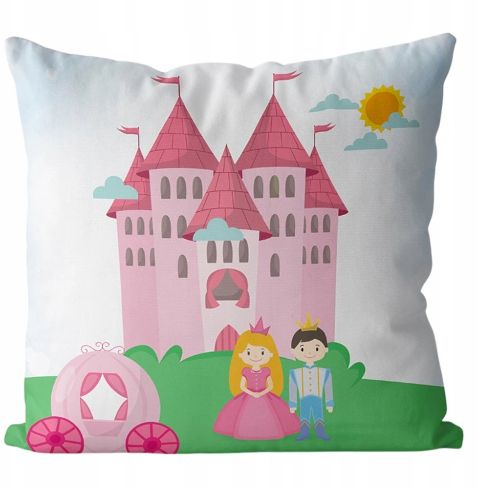 Domarex POSZEWKA NA PODUSZKĘ 40x40 CM DZIECIĘCA DO POKOJU MAŁEJ KSIĘŻNICZKI ZAMEK