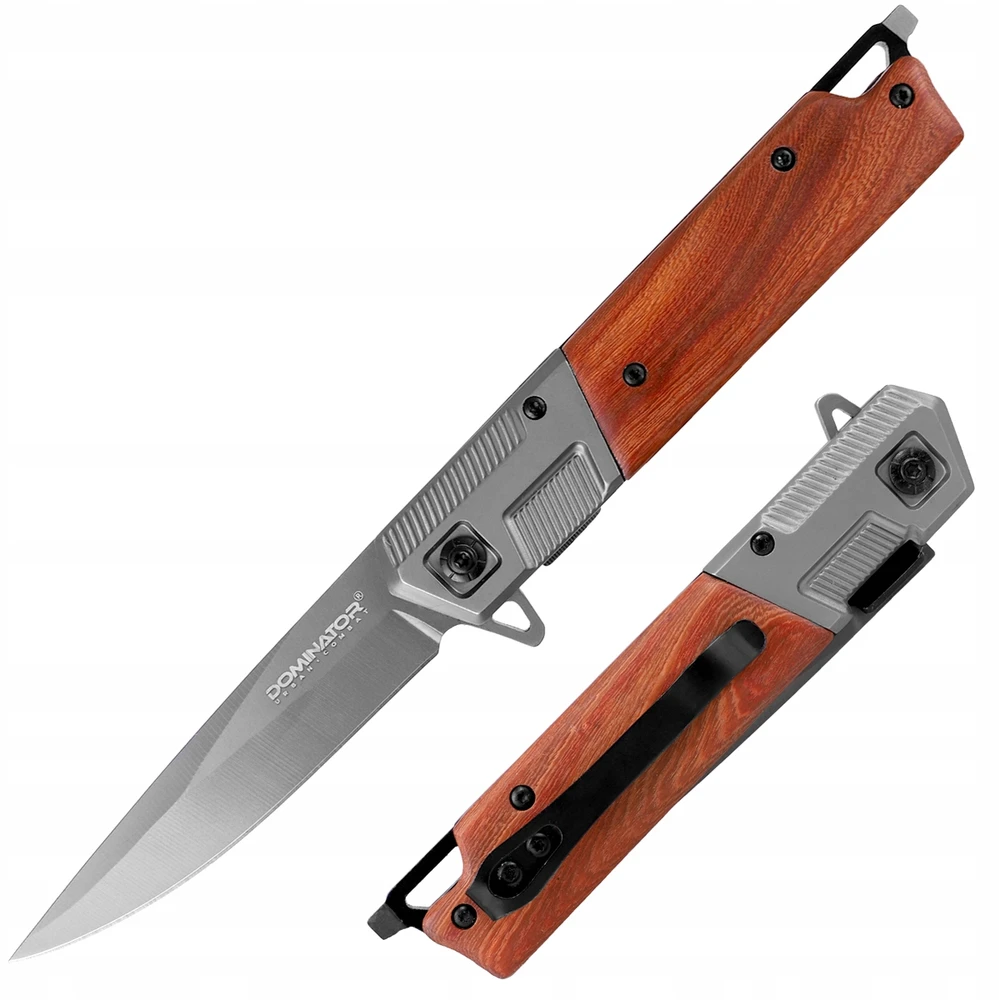 Dominator Uc Dominator Urban Combat Sulankstomas medžioklės peilis, ašmenys 8 cm, pilkas/medinis