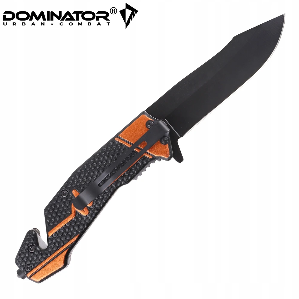 Dominator Uc Dominator Urban Combat Sulankstomas peilis 2-83 Gelbėjimo su langų daužikliu, ašmenys 9,6 cm, oranžinis/juodas