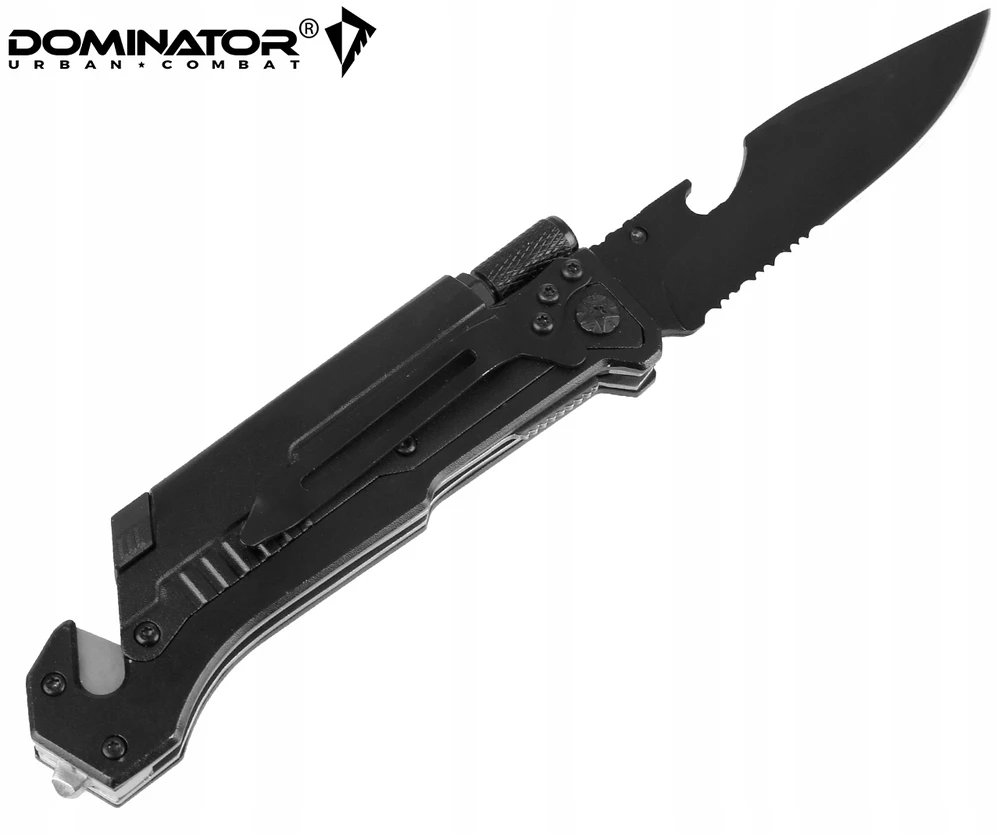Dominator Uc sulankstomas peilis su žiebtuvėliu ir stiklo daužikliu