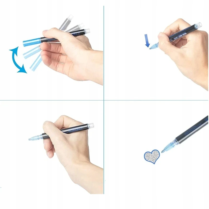 Domoda MAGIC MARKERS DVIGUBĖS LEILIJOS METALINIS KONTŪRINIAI BLYGIŲ ŽYMEKLIAI 12Vnt.