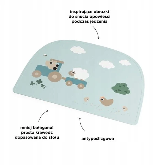 Done By Deer Padarė Deer Silicone Table Pad Tiny Farm Mėlyna