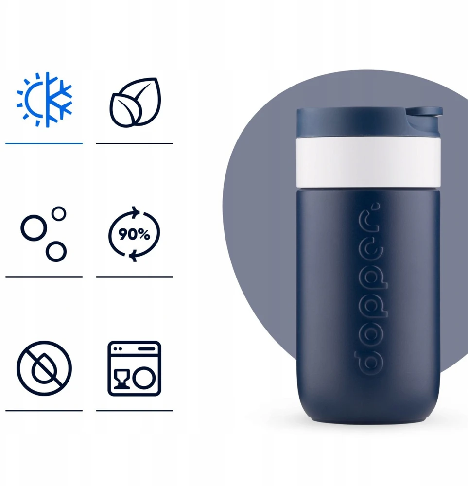 Dopper Travel Mug 300ml Breaker Mėlyna šiltas šaltas gazuotas