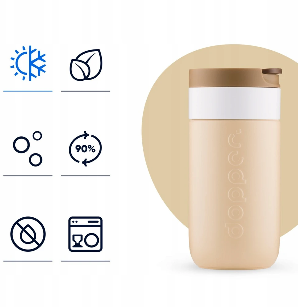 Dopper Travel Mug 300ml Earthy Brown šiltas šaltas gazuotas