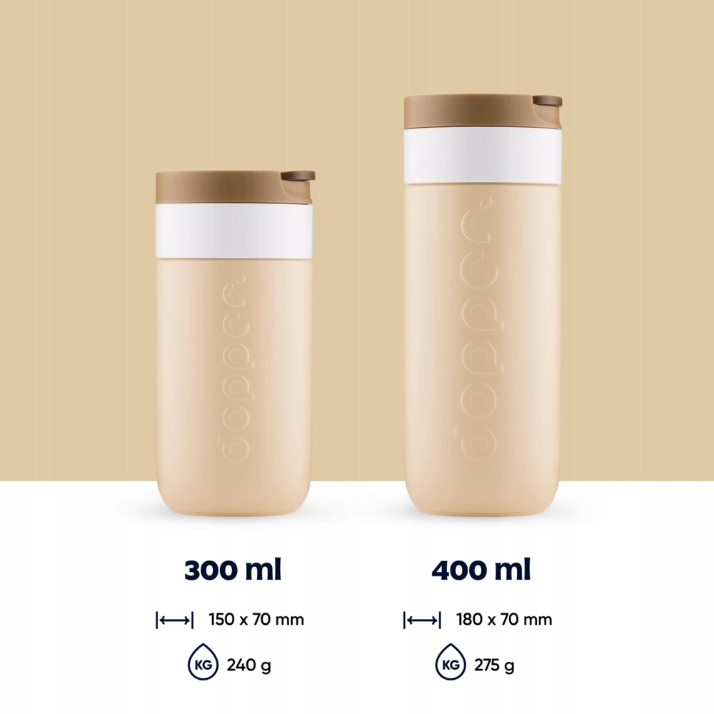 Dopper Travel Mug 300ml Earthy Brown šiltas šaltas gazuotas