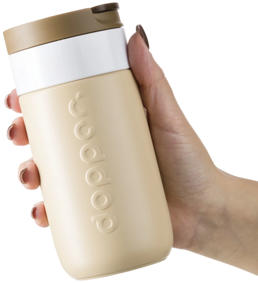Dopper Travel Mug 300ml Earthy Brown šiltas šaltas gazuotas