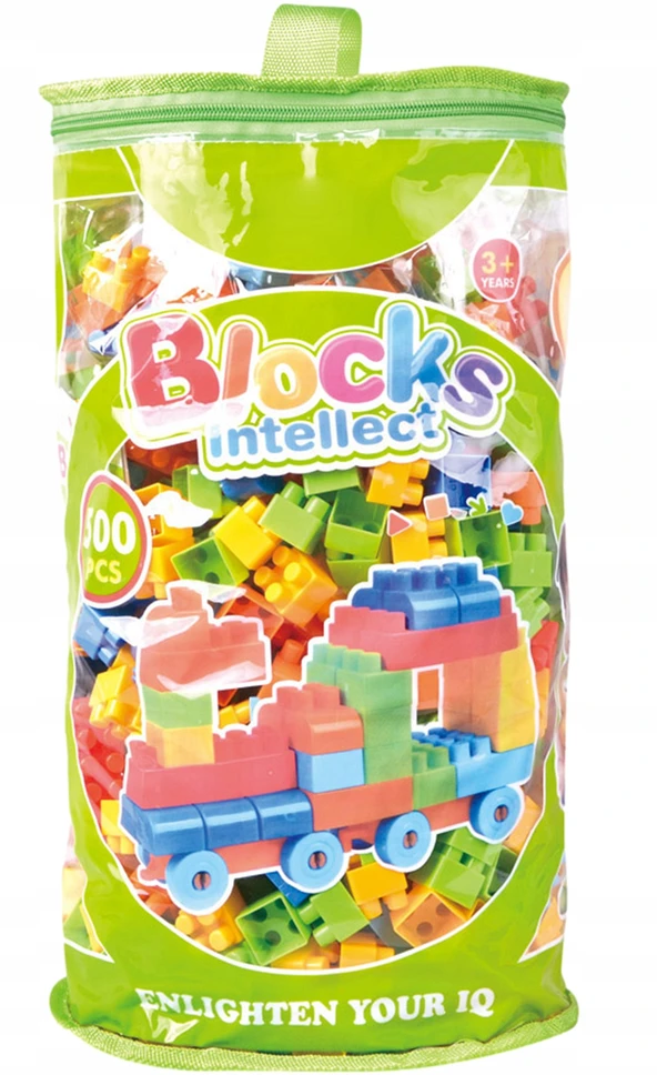 Doris DIDŽIŲ PLASTIKINIŲ KONSTRUKCINIŲ BLOKŲ BLOKŲ RINKINYS 500 vnt RATAI KREPŠELIS