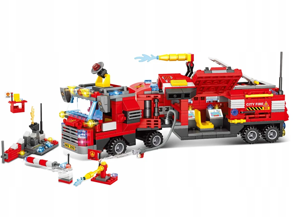 Doris Konstrukcinių blokelių rinkinys FIRE BRITAIN FIRE TRUCK FIRE STATION dėkle