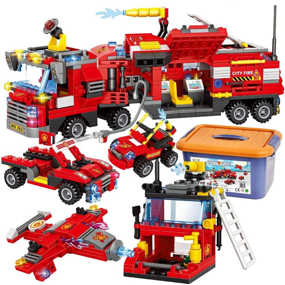 Doris Konstrukcinių blokelių rinkinys FIRE BRITAIN FIRE TRUCK FIRE STATION dėkle
