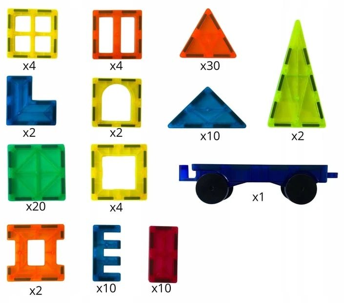 Doris MAGNETINIAI BLOKAI Didelės Magnetinės Plytelės 3D Statybinis rinkinys XXL 100 vnt.