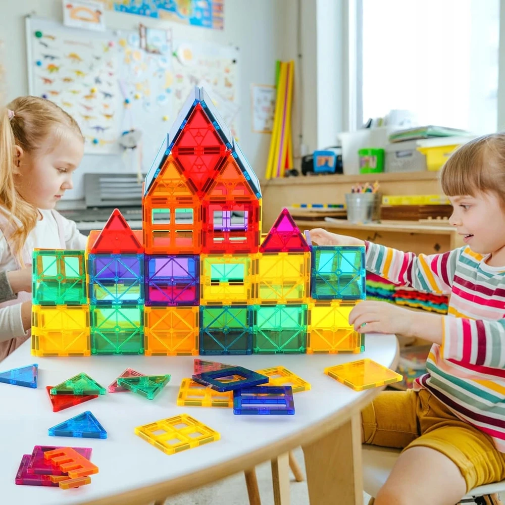 Doris MAGNETINIAI BLOKAI Didelis rinkinys XXL 109 vnt Magnetinės plytelės 3D Konstrukcija
