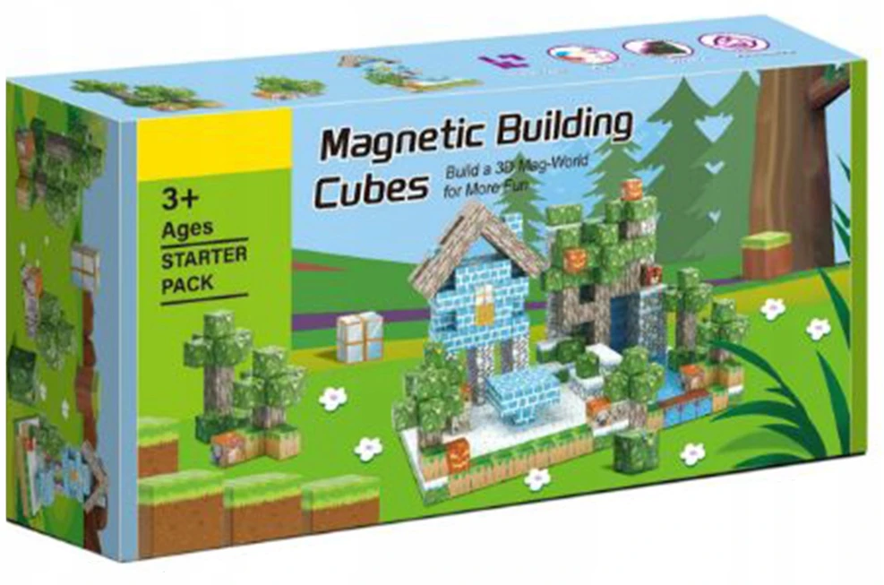 Doris Magnetiniai blokeliai 3D kubeliai kubeliai Pixels Set XL 100 vnt.