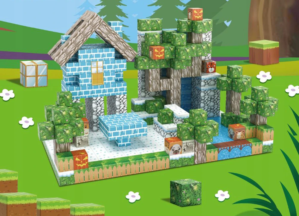 Doris Magnetiniai blokeliai 3D kubeliai kubeliai Pixels Set XL 100 vnt.