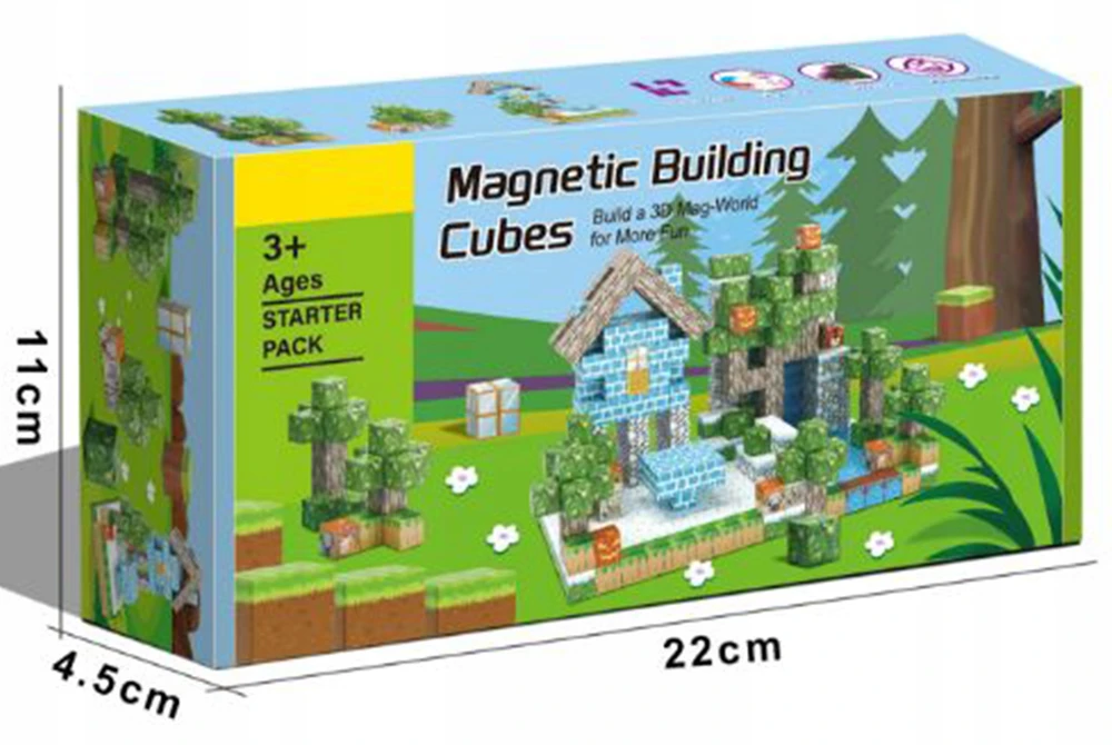 Doris Magnetiniai blokeliai 3D kubeliai kubeliai Pixels Set XL 100 vnt.