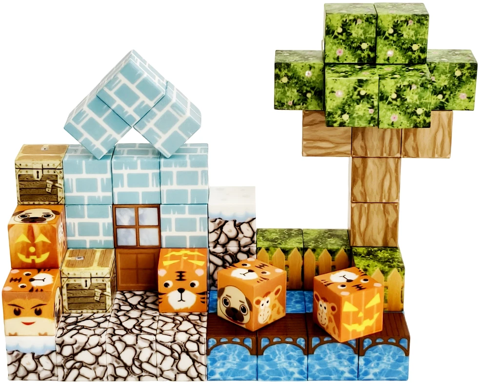 Doris Magnetiniai blokeliai 3D kubeliai kubeliai Pixels Set XL 100 vnt.