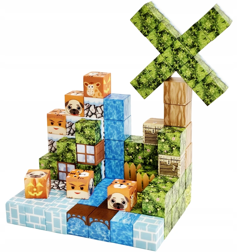 Doris Magnetiniai blokeliai 3D kubeliai kubeliai Pixels Set XL 100 vnt.