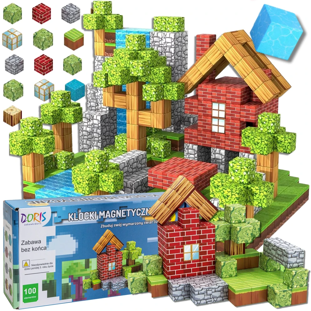 Doris Magnetiniai blokeliai Pixel Cubes Cubes Pixels XXL rinkinys 100 vnt.