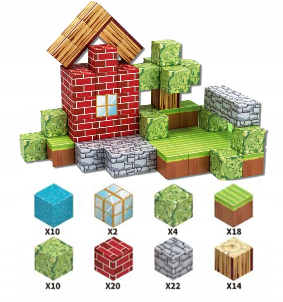 Doris Magnetiniai blokeliai Pixel Cubes Cubes Pixels XXL rinkinys 100 vnt.