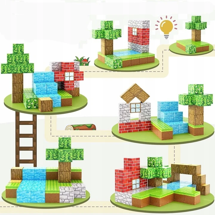 Doris Magnetiniai blokeliai Pixel Cubes Cubes Pixels XXL rinkinys 100 vnt.