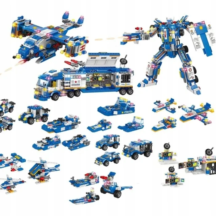 Doris Statybiniai blokai POLICE BIG SET Police Station Robot Cars 824