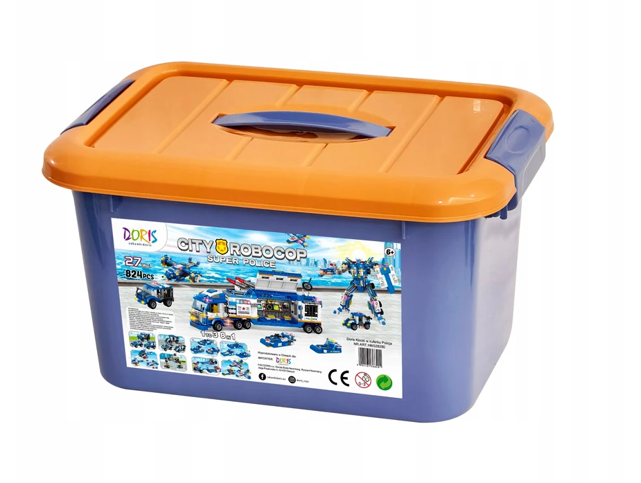 Doris Statybiniai blokai POLICE BIG SET Police Station Robot Cars 824