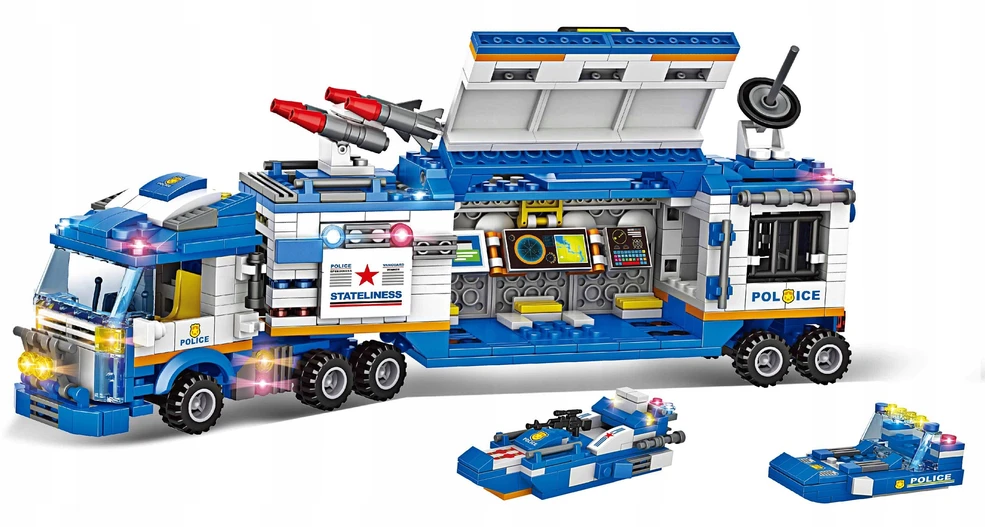Doris Statybiniai blokai POLICE BIG SET Police Station Robot Cars 824