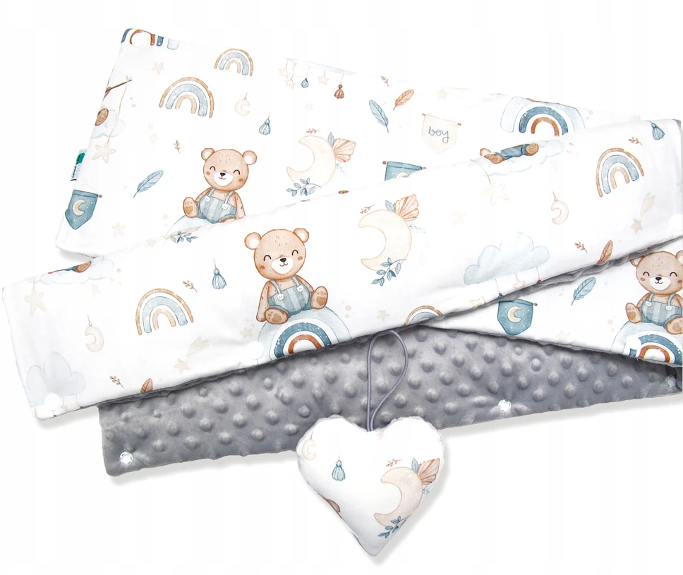 Dot And Panda APSAUGOS turėklai lovelei DREAMING BEAR 60 cm MINKY + NEMOKAMAI