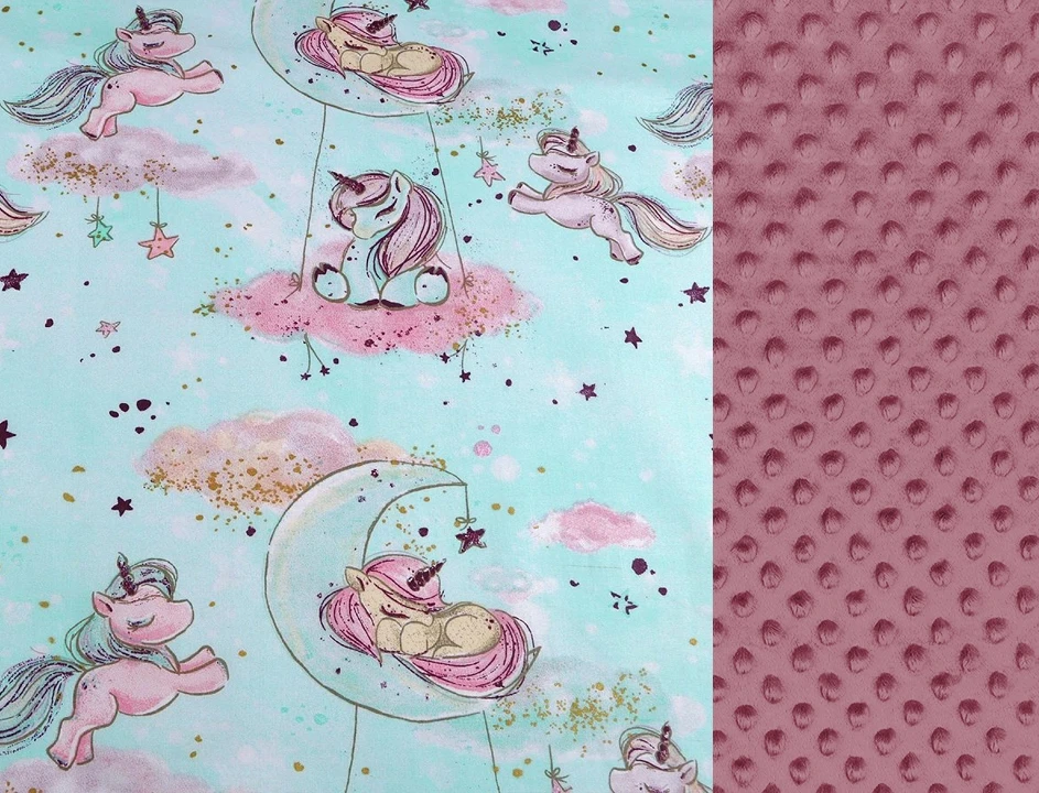 Dot And Panda OCHRANIACZ DO ŁÓŻECZKA 180 PODUSZKI 30X30 MINKY Velvet MODUŁOWY JEDNOROŻCE