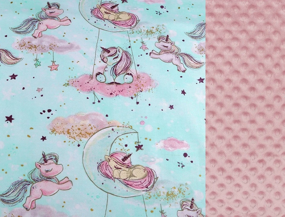 Dot And Panda OCHRANIACZ DO ŁÓŻECZKA 180 PODUSZKI 30X30 MINKY Velvet MODUŁOWY JEDNOROŻCE