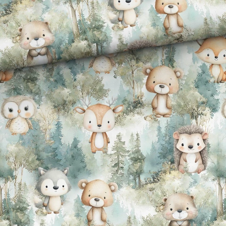 Dot And Panda Ochraniacz do łóżeczka 30x210 MIĘTOWY LAS Medvilnė Premium MINKY Velvet