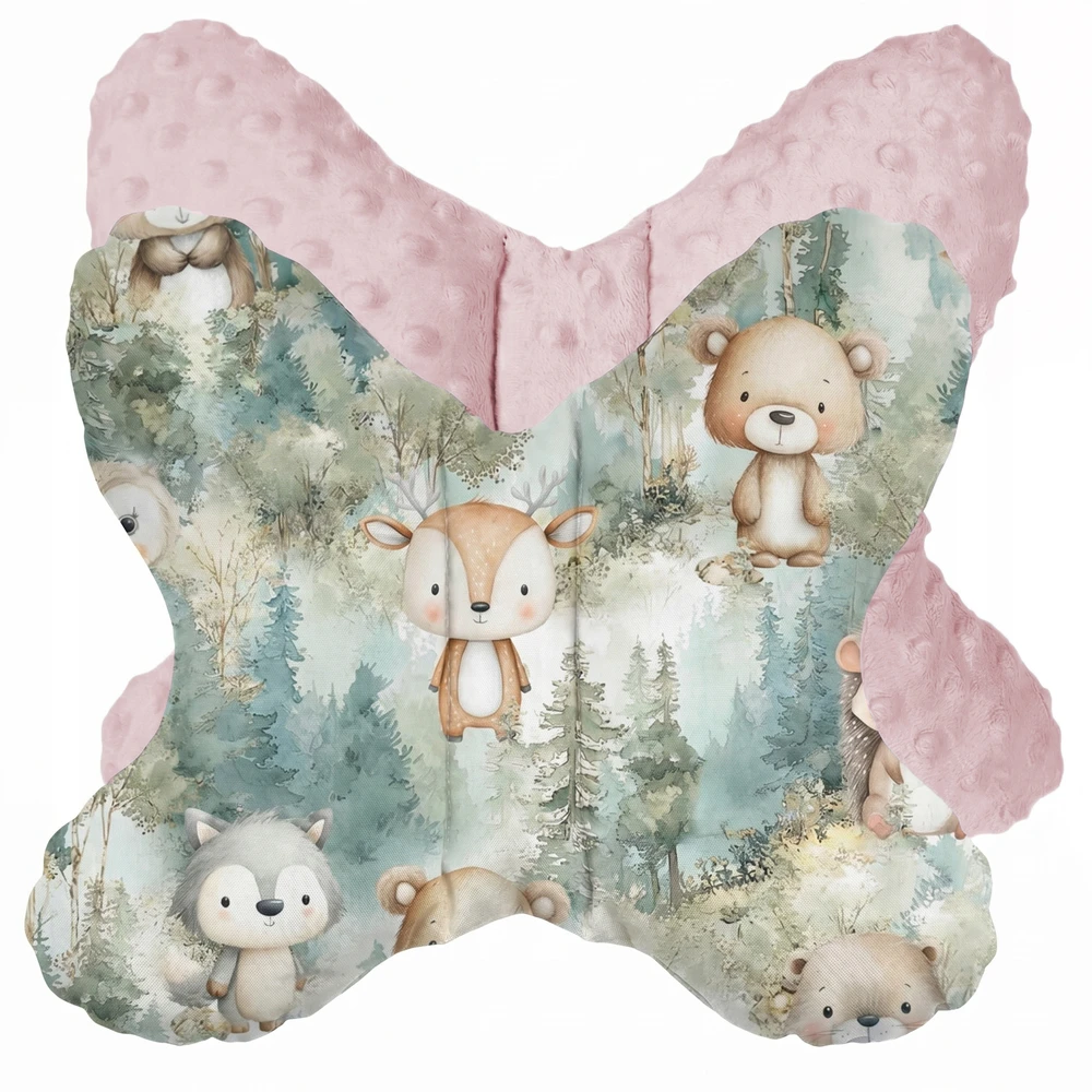 Dot And Panda PODUSZKA ANTYWSTRZĄSOWA MOTYLEK 25x35 MINKY VELVET MIĘTOWY LAS PREMIUM