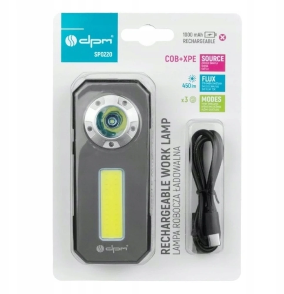 Dpm Akumuliatorinė darbo Led lemputė 450 Lm, 1000 Mah