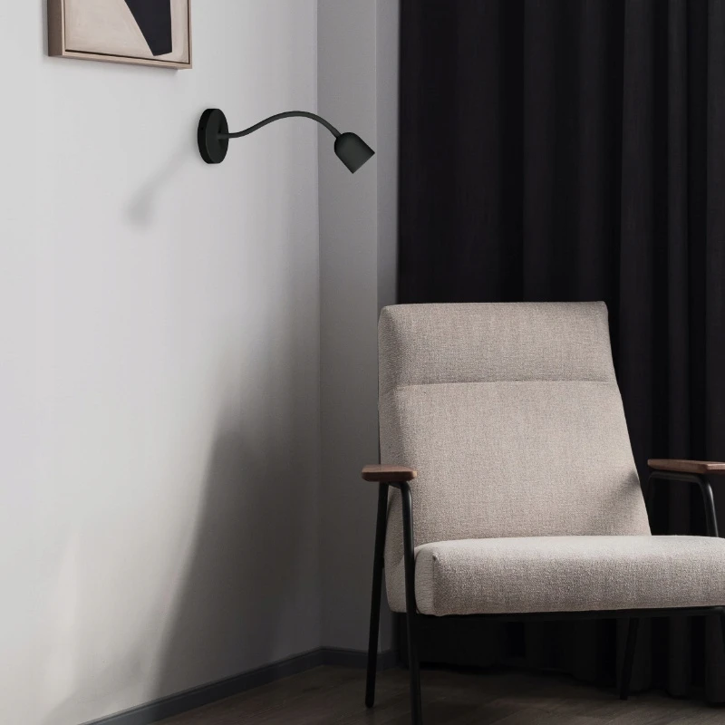 DPM LED sieninis šviestuvas, 4 W, 320 lm, 4000 K, juodas