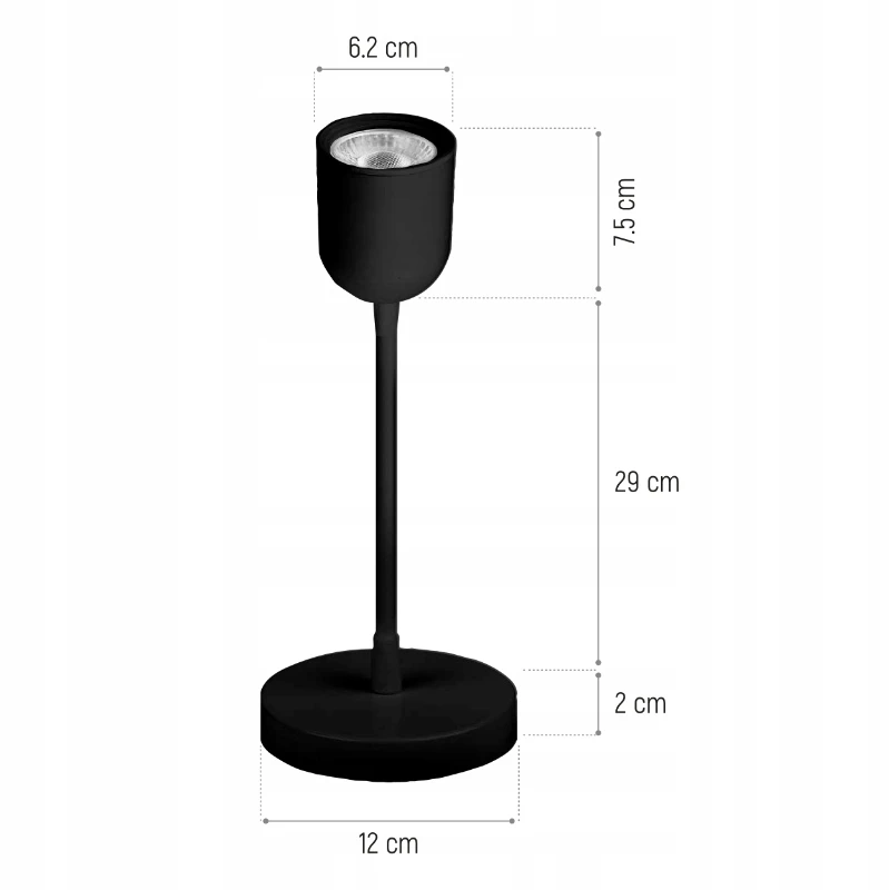 DPM LED sieninis šviestuvas, 4 W, 320 lm, 4000 K, juodas