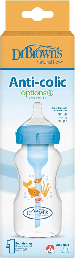 Dr. Brown's kūdikių buteliukas PP mėlynas 240ml 1vnt