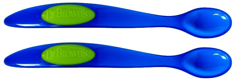 DR. BROWN'S šaukštelis kūdikų maitinimui, mėlyni, 4+ mėn., 2 vnt.