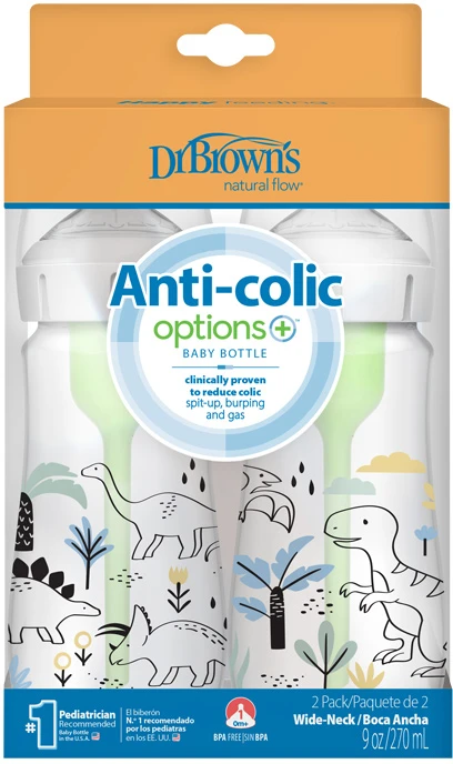 Dr Brown's Dino buteliukas plačiu kaklu 2x270ml (WB92026)