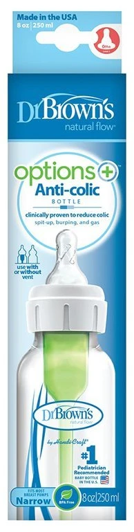 Dr Brown's Dr.Brown's Anticolic buteliukas Options + siauras 2x250ml plastikas