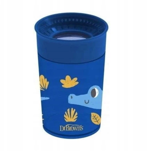 DR. BROWN'S 360 Tumbleris puodelis be snapelio, mėlynas, be rankenos, 300 ml