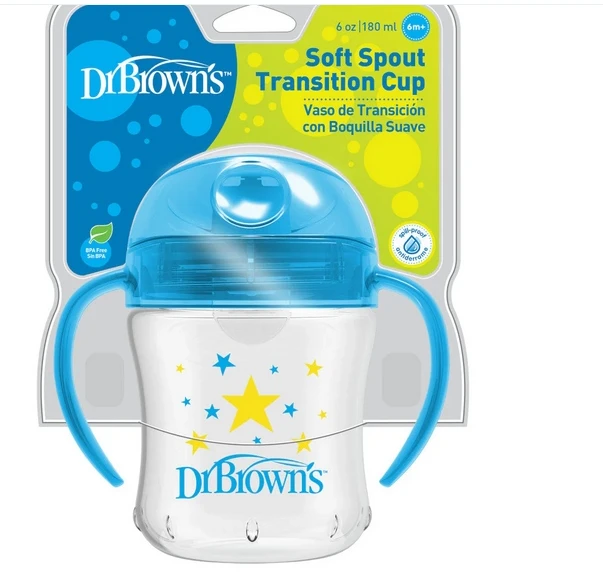 DR.BROWN'S "Dr. Bronw`s" minkštas snapelis pereinamajam puodeliui +6m 180ml